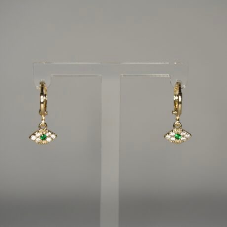 GREEN EYES Earrings Gold